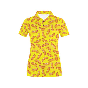 Sausage Pattern Print Design 01 Women's All Over Print Polo Shirt