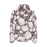 Garlic bulb dark background Men's Padded Hooded Jacket