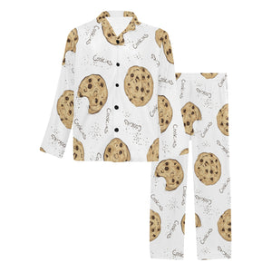 Sketch style cookie pattern Men's Long Pajama Set