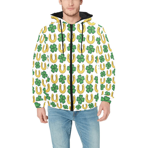 Horseshoes Pattern Print Design 04 Men's Padded Hooded Jacket