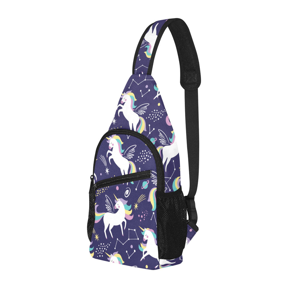 Hand drawn cute unicorn star planet All Over Print Chest Bag