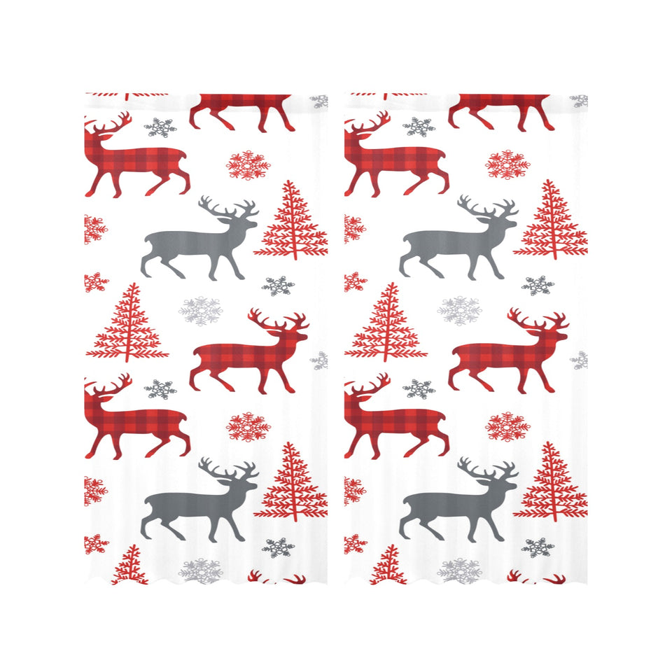 Deer tree snowflakes chrismas pattern Gauze Curtain