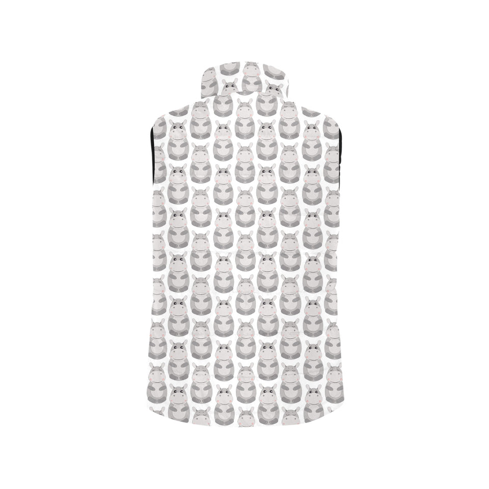 Hippopotamus Pattern Print Design 05 Men's Padded Vest