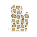 Bread Toast Pattern Print Design 03 Heat Resistant Oven Mitts