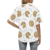 Sketch style cookie pattern Women's All Over Print Hawaiian Shirt