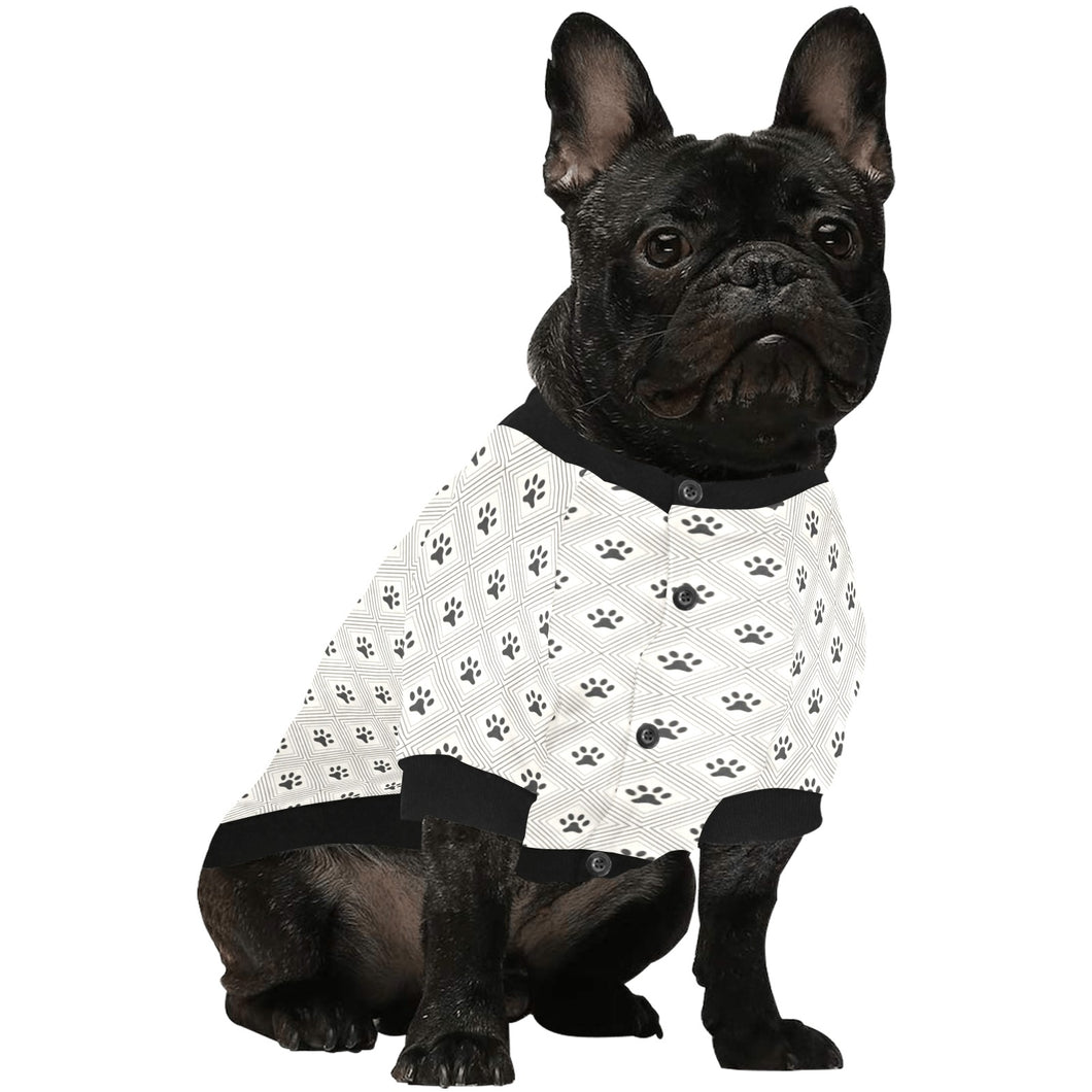 Dog Paws Pattern Print Design 03 All Over Print Pet Dog Round Neck Fuzzy Shirt