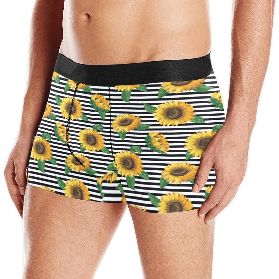 sunflowers ribbon background Men's All Over Print Boxer Briefs Men's Underwear