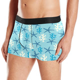 Blue starfish coral reef pattern Men's All Over Print Boxer Briefs Men's Underwear