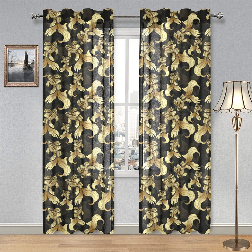 Goldfish Pattern Print Design 01 Gauze Curtain