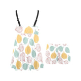 colorful onions white background Chest Sexy Pleated Two Piece Swim Dress