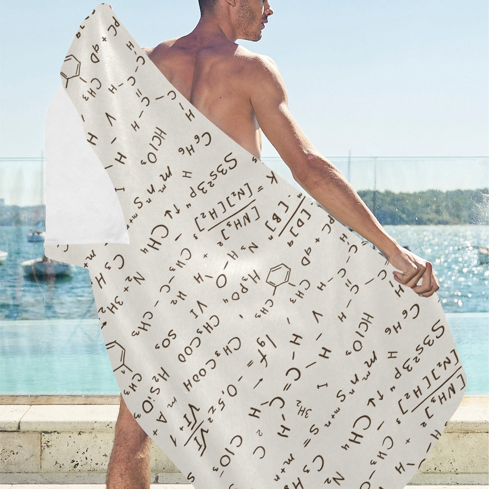 Chemistry Periodic Table Pattern Print Design 04 Beach Towel