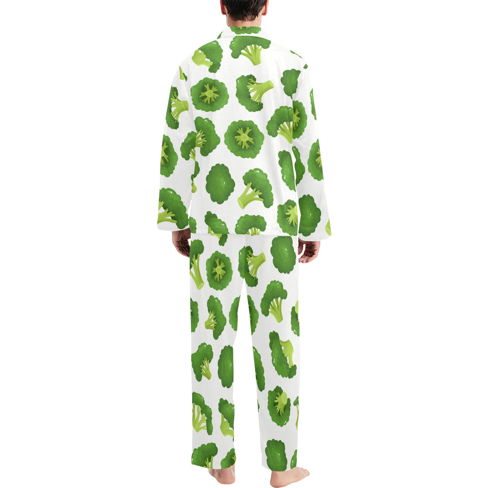 Cute broccoli pattern Men's Long Pajama Set