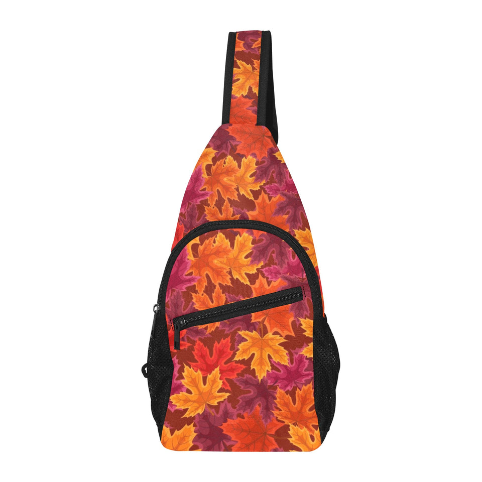 Autumn maple leaf pattern All Over Print Chest Bag