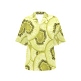 Sliced kiwi pattern Women's All Over Print Hawaiian Shirt