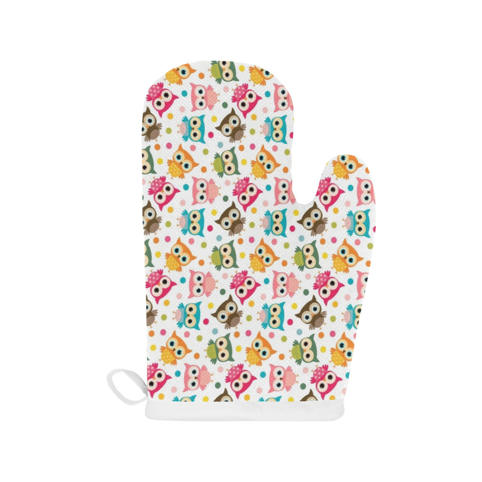 Color cute owl pattern Heat Resistant Oven Mitts