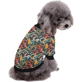 Colorful snake plant pattern All Over Print Pet Dog Round Neck Fuzzy Shirt