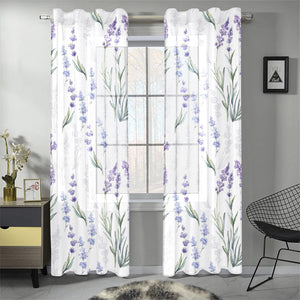 Hand painting Watercolor Lavender Gauze Curtain