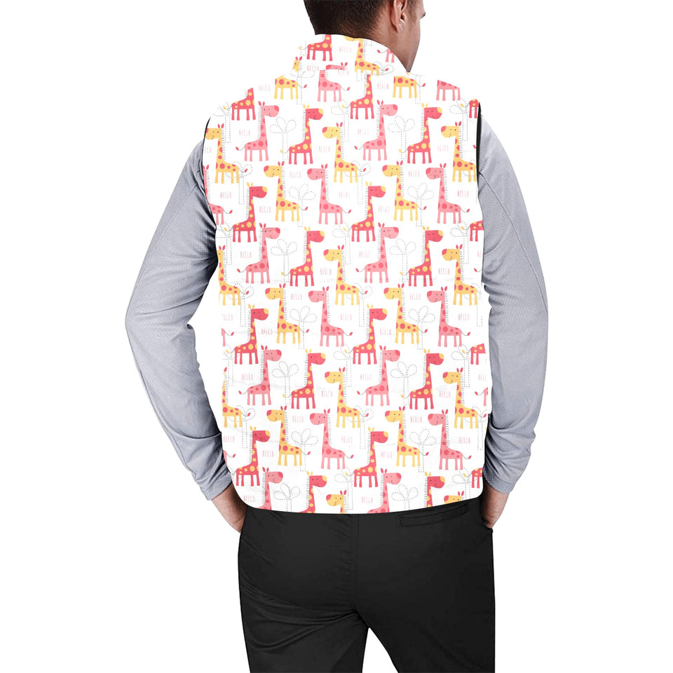 Giraffe Pattern Print Design 03 Men's Padded Vest
