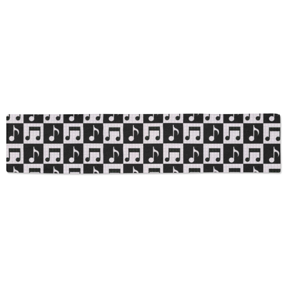 Music Notes Pattern Print Design 01 Table Runner