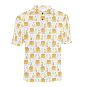 Pancake Pattern Print Design 05 Men's All Over Print Polo Shirt