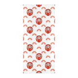 Daruma japanese wooden doll design pattern Beach Towel
