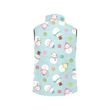 Cute snowman snowflake pattern Women's Padded Vest