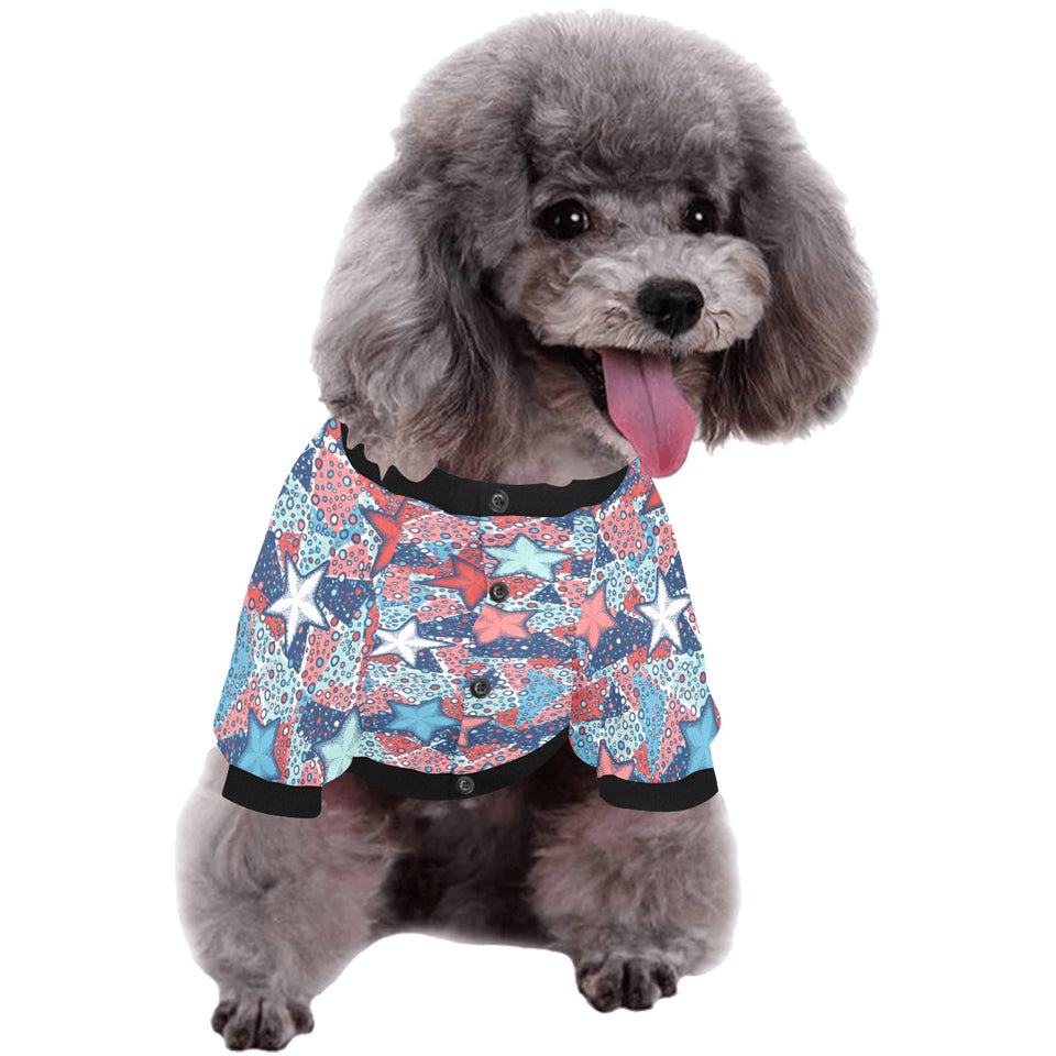 Hand drawn colorful starfish All Over Print Pet Dog Round Neck Fuzzy Shirt