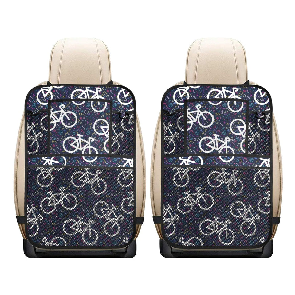 Bicycle Pattern Print Design 03 Car Seat Back Organizer