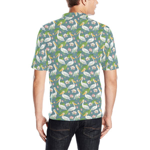 Pelican Pattern Print Design 04 Men's All Over Print Polo Shirt