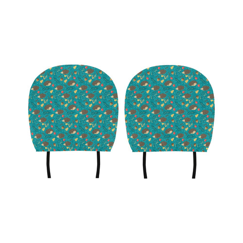 Hedgehog Pattern Print Design 01 Car Headrest Cover