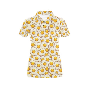 Fried Eggs Pattern Print Design 02 Women's All Over Print Polo Shirt