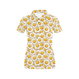 Fried Eggs Pattern Print Design 02 Women's All Over Print Polo Shirt