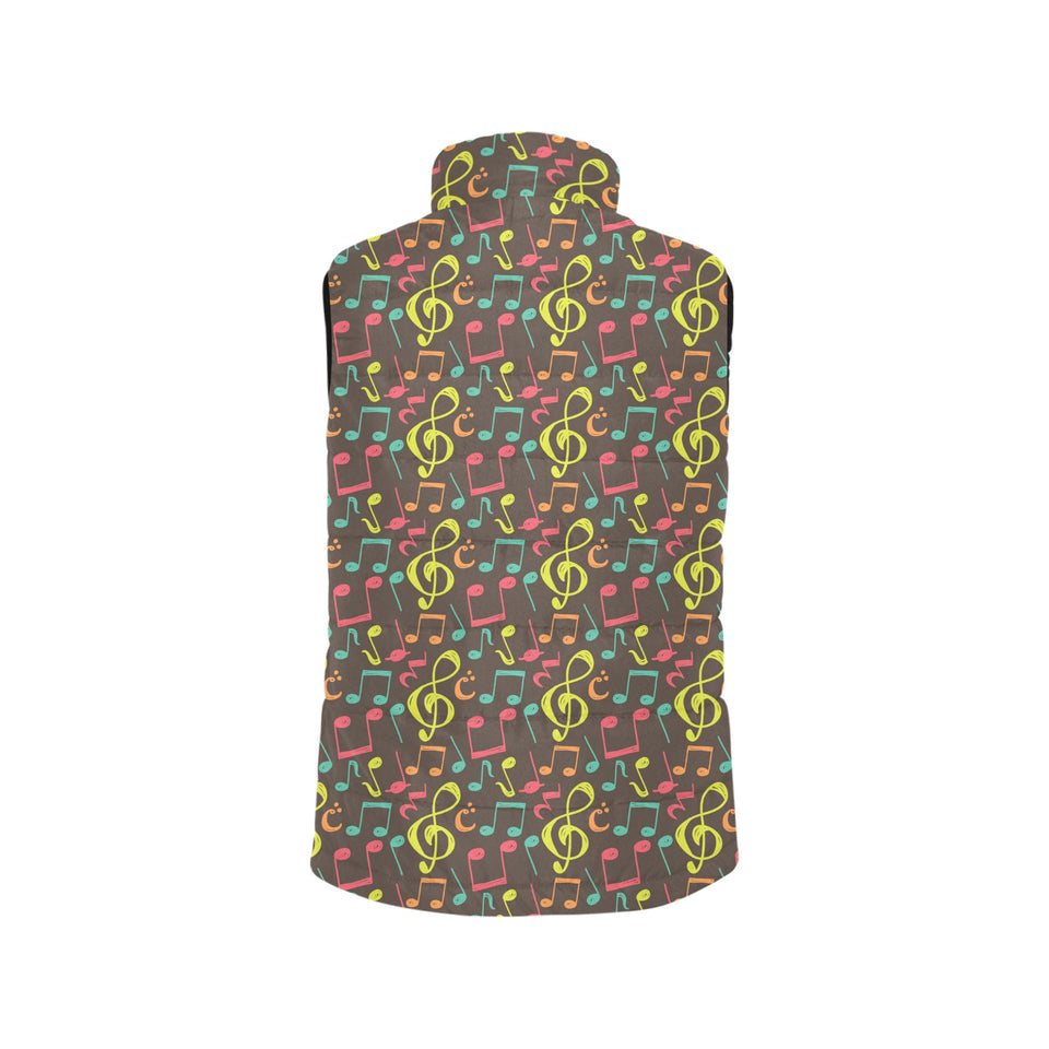 Music Notes Pattern Print Design 05 Men's Padded Vest