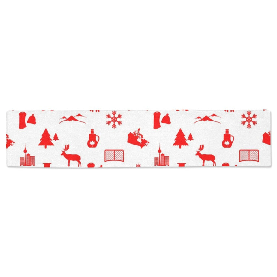 Canada Pattern Print Design 04 Table Runner
