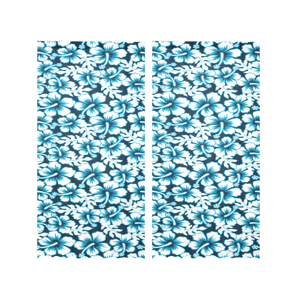 Hibiscus Pattern Print Design 04 Gauze Curtain
