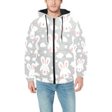 Rabbit cloud Pattern Men's Padded Hooded Jacket