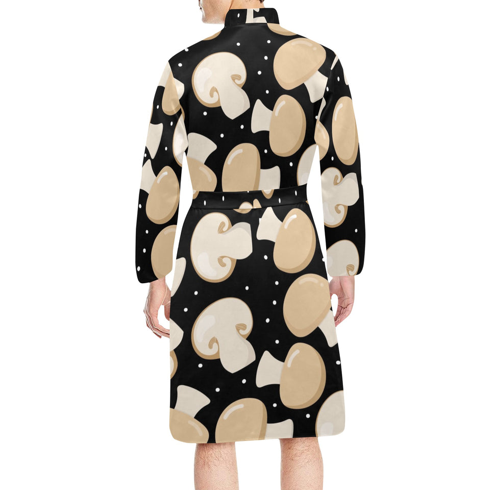 Champignon mushroom pattern Men's Long Sleeve Belted Night Robe