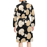 Champignon mushroom pattern Men's Long Sleeve Belted Night Robe