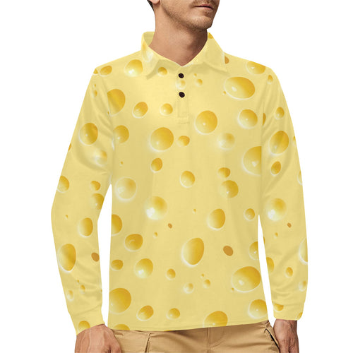 Cheese texture Men's Long Sleeve Polo Shirt