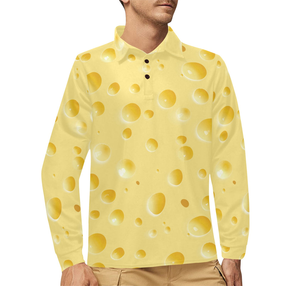 Cheese texture Men's Long Sleeve Polo Shirt