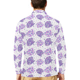 Hedgehog Pattern Print Design 05 Men's Long Sleeve Polo Shirt