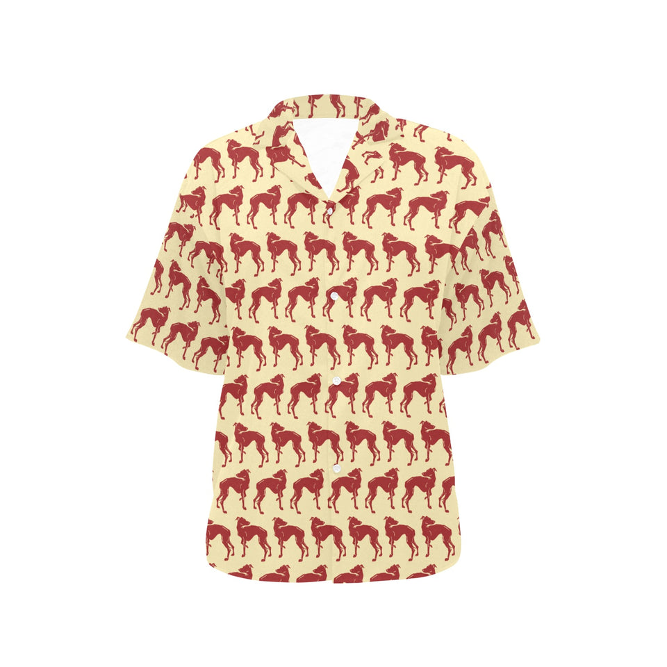 Greyhound Pattern Print Design 04 Women's All Over Print Hawaiian Shirt