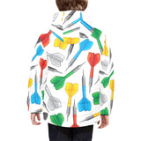 Darts Pattern Print Design 03 Kids' Boys' Girls' Padded Hooded Jacket