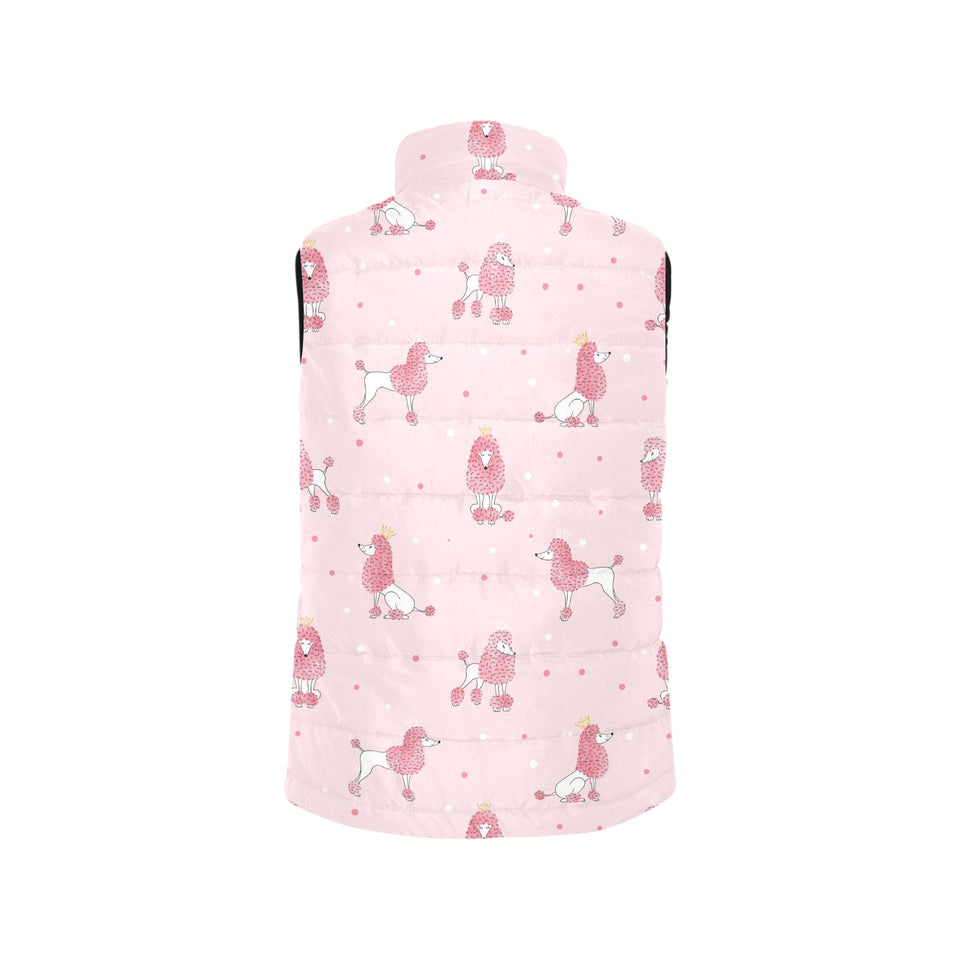 Poodle dog pink color theme Women's Padded Vest