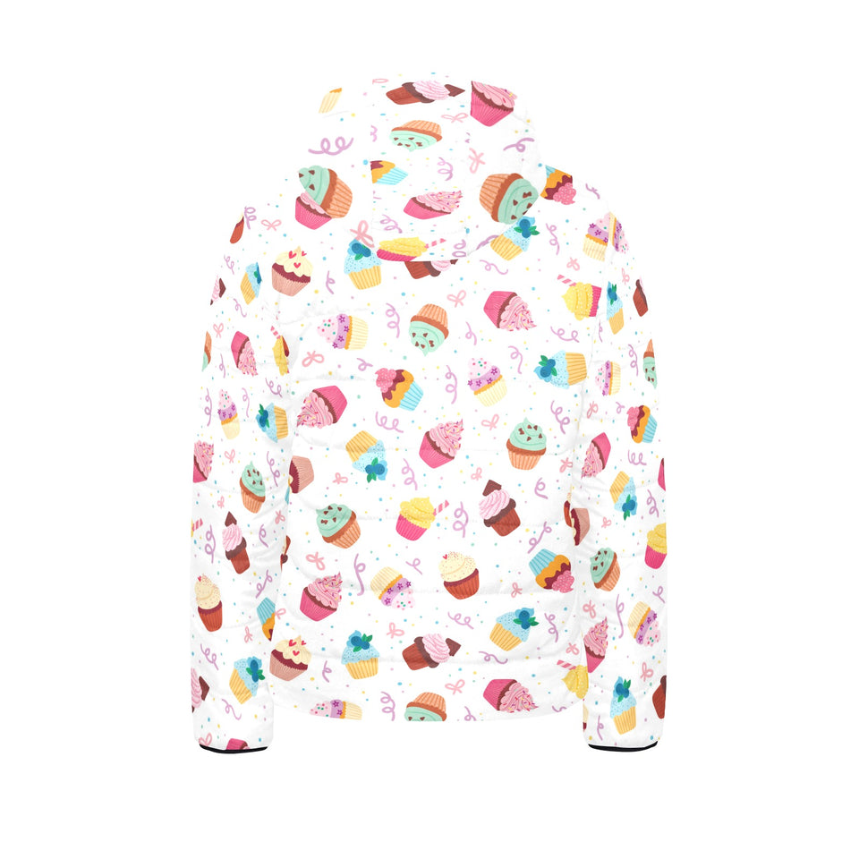 Cake cupcake design pattern Kids' Boys' Girls' Padded Hooded Jacket
