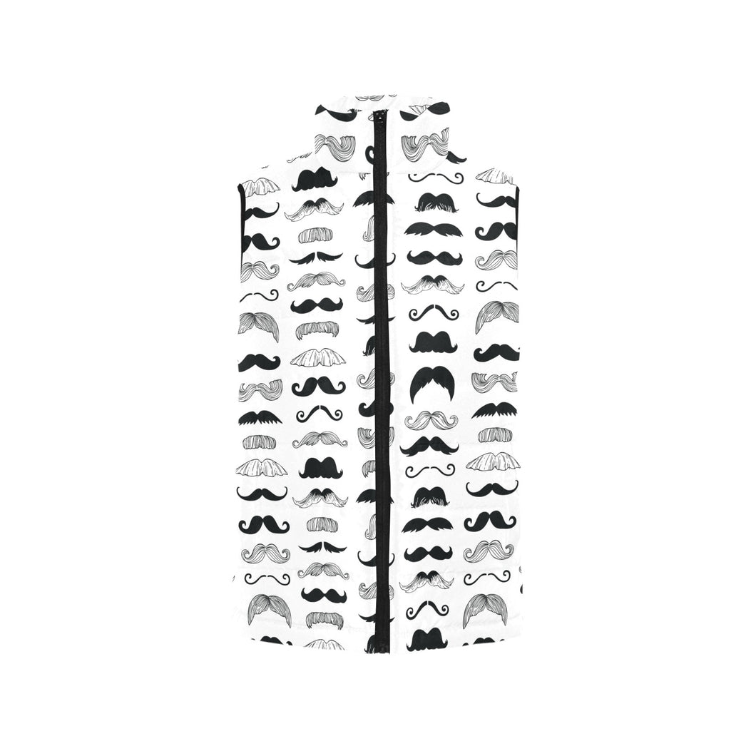 Mustache Beard Pattern Print Design 04 Men's Padded Vest