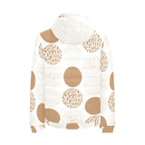 Gold Texture mushroom pattern Men's Padded Hooded Jacket