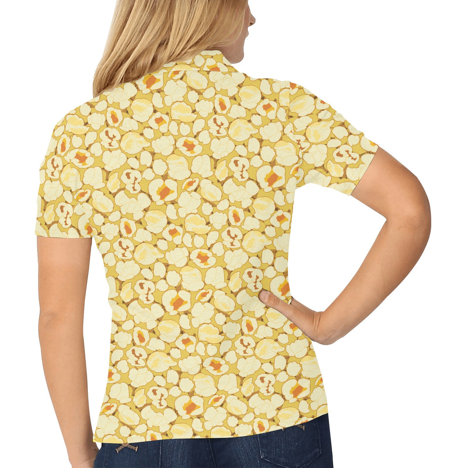 Popcorn Pattern Print Design 04 Women's All Over Print Polo Shirt