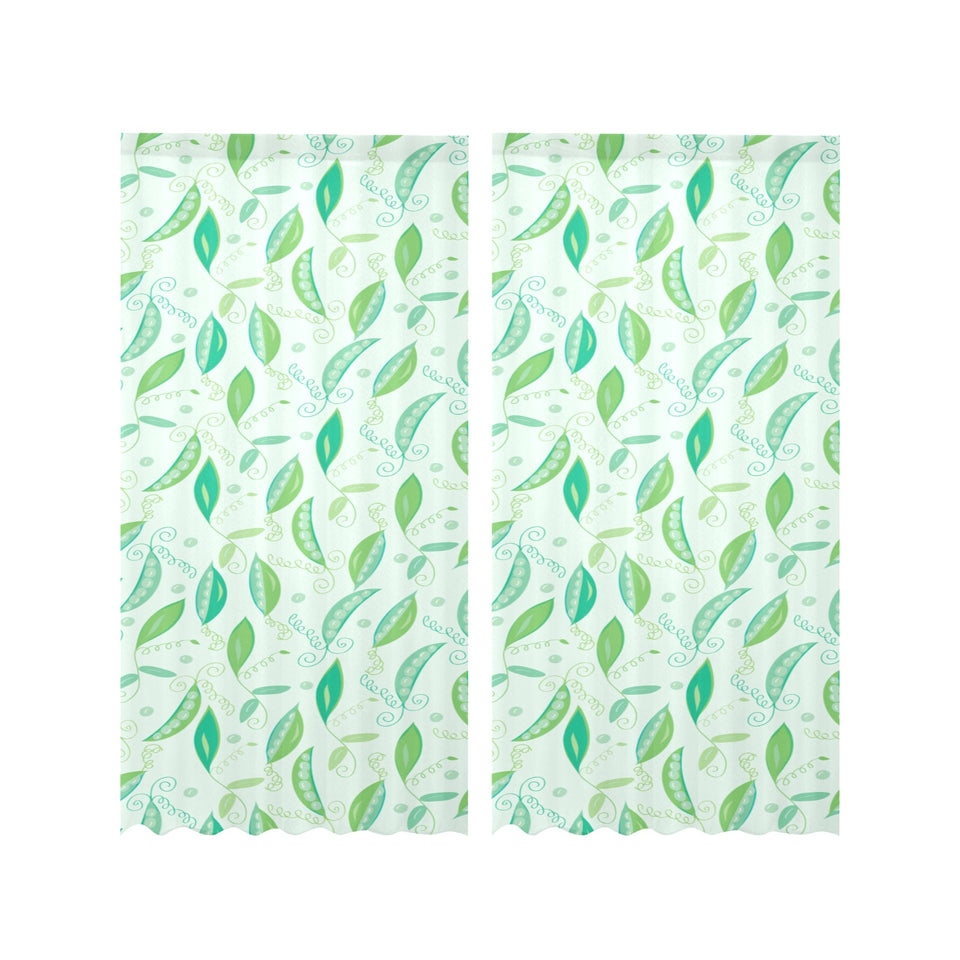 Green Peas Pattern Print Design 01 Gauze Curtain
