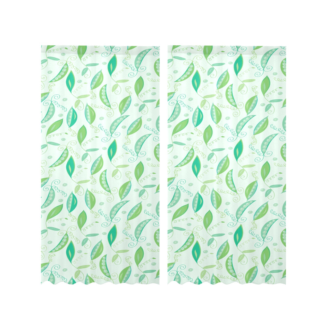 Green Peas Pattern Print Design 01 Gauze Curtain